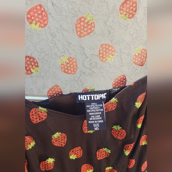 Hot Topic glitter strawberry pattern dress - Picture 3 of 3
